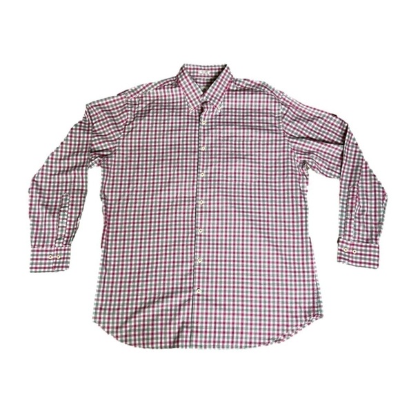 PETER Millar Pink and Gray Plaid Men’s Button Down - Picture 1 of 5